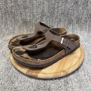 Birkenstock Gizeh Womens Size 9 EU 40 Brown Strap Thong Toe Sandals Support Used